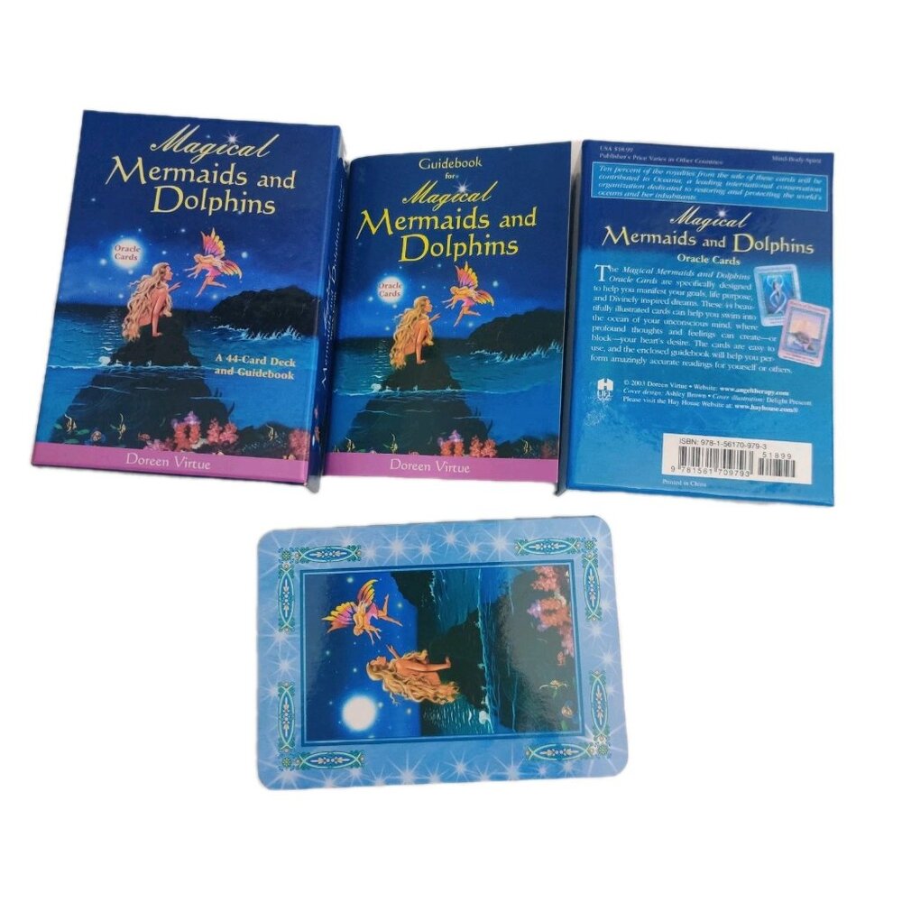 Magical Mermaids & Dolphins Oracle 44 Cards Deck Guidebook by Doreen Virtue OOP